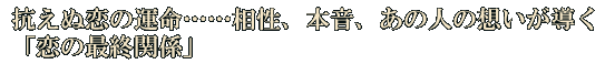 抗えぬ恋の運命……相性、本音、あの人の想いが導く「恋の最終関係」