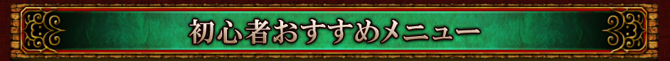 初心者おすすめメニュー