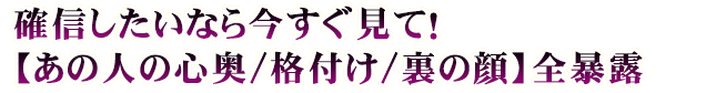 確信したいなら今すぐ見て！【あの人の心奥/格付け/裏の顔】全暴露